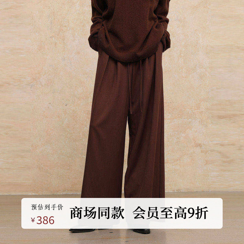 黑标BAIZHUO商场同款25秋新款简约通勤捏褶西装休闲裤女AZ