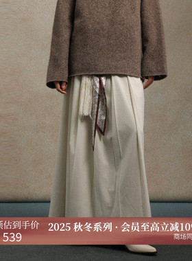 黑标BAIZHUO商场同款25冬新款百搭通勤中长款廓形半身裙AZ54BQ241