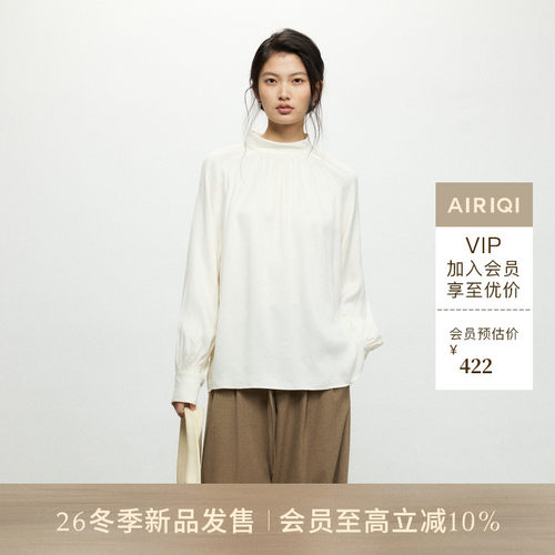 AIRIQI26冬新款抽褶设计感衬衫