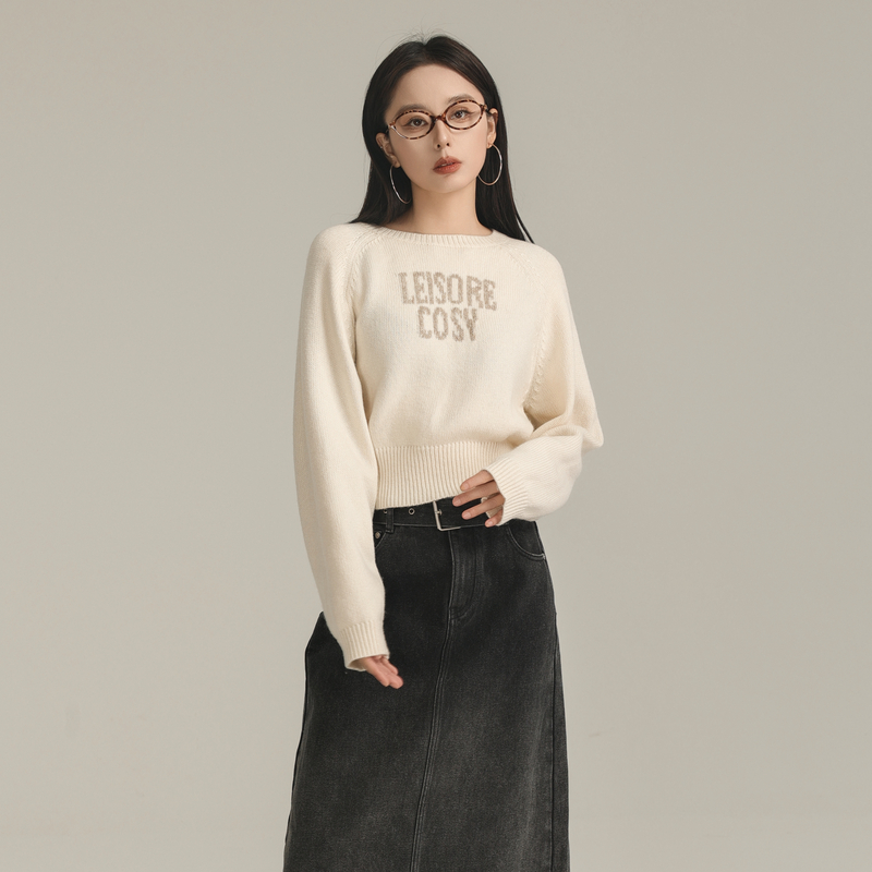 AIRIQI冬季新款圆领羊毛针织衫