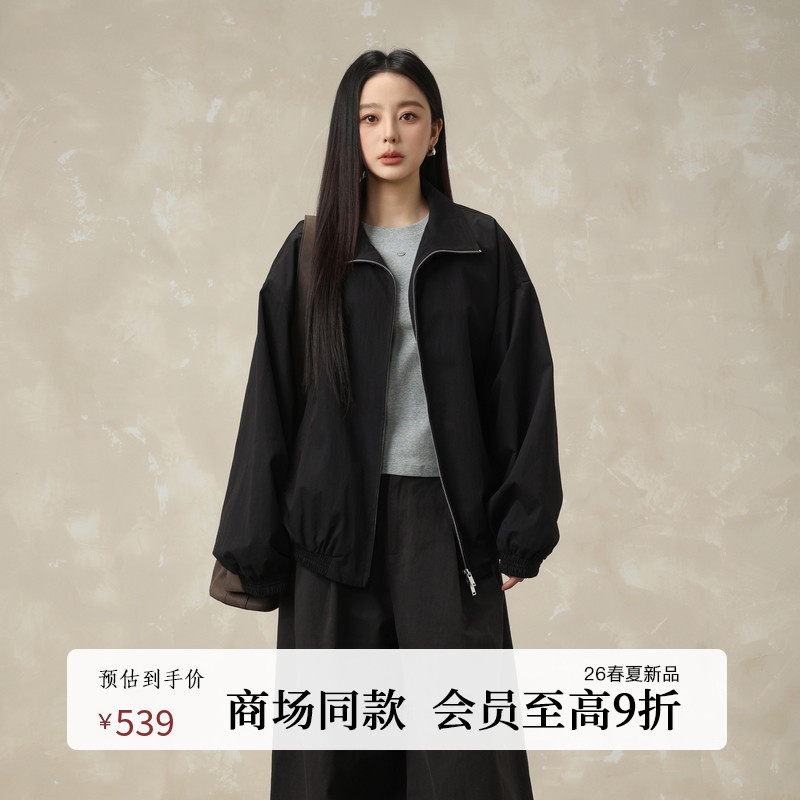 AIRIQI商场同款26春新款松弛感拉链廓形夹克早春短外套AY6