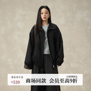 AIRIQI商场同款 松弛感拉链廓形夹克早春短外套AY61WT380 26春新款