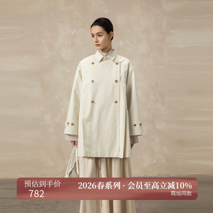 黑标BAIZHUO商场同款26春新款经典廓形双排扣中长款风衣AZ61FY136