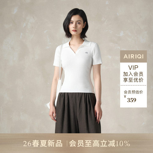 AIRIQI26夏新款老钱风短袖针织衫
