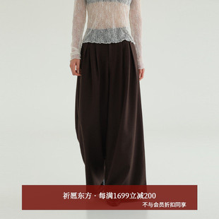 女AH53CK148 慵懒松弛感垂坠感阔腿休闲裤 AIRIQI商场同款 25秋新款