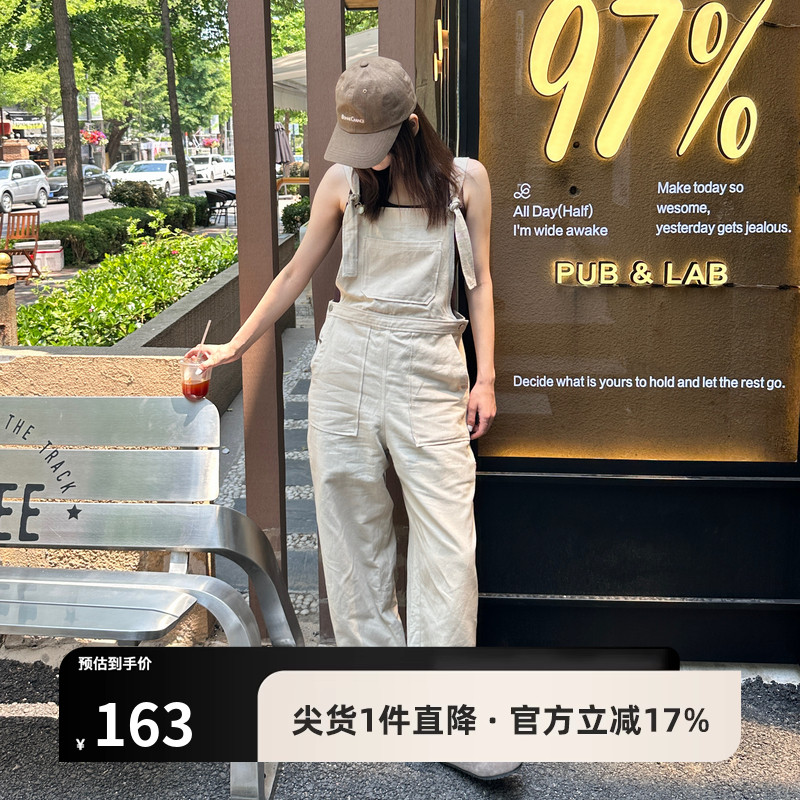 AIRIQI夏季新款百搭舒适轻薄百搭高腰宽松背带连体裤女AX42
