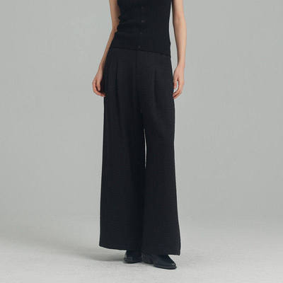 AIRIQI春季新款褶裥天丝休闲裤