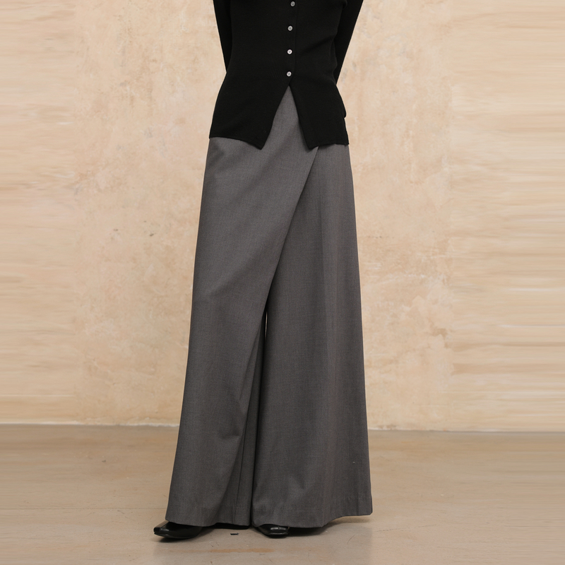 AIRIQI25秋新款斜拼错位休闲裤