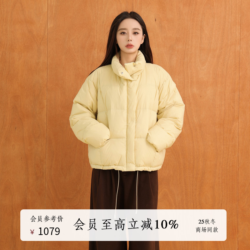 AIRIQI25冬新款宽松立领羽绒服