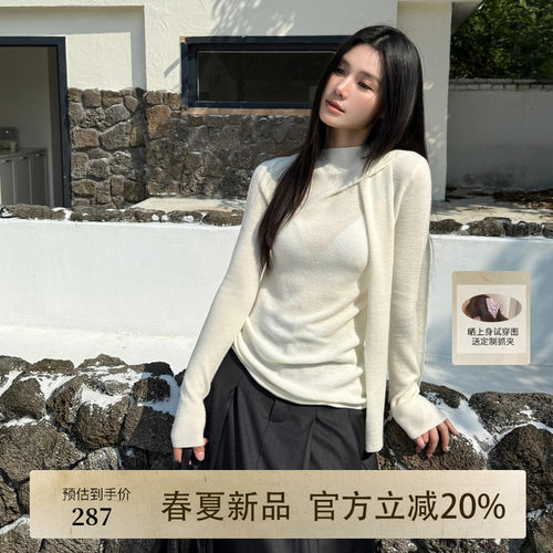 AIRIQI春季新款飘带设计针织衫