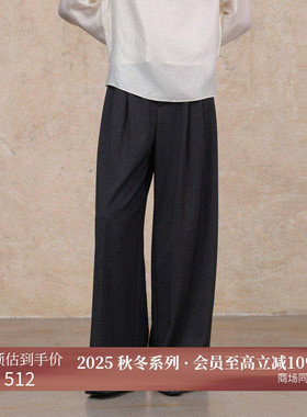 黑标BAIZHUO商场同款25秋新款宽松显瘦垂感休闲西装裤女AZ53CK128