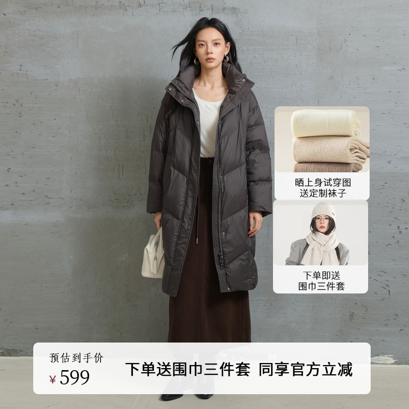 AIRIQI冬季新款连帽立领羽绒服