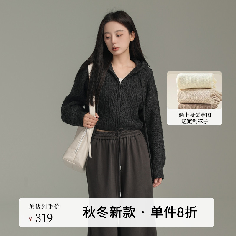 AIRIQI秋季新款双拉链针织衫