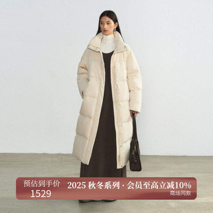 AIRIQI商场同款25冬新款休闲宽松翻领显瘦中长款羽绒服AX54YR041