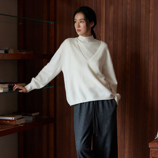 黑标BAIZHUO春季新款休闲层次感背心+毛衣羊毛针织套装AZ44TZ343