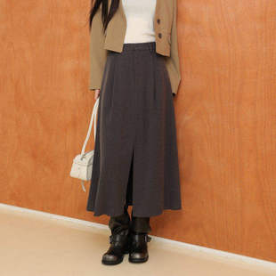 气质叠褶开叉半身裙女AX44BQ221 立体剪裁设计法式 AIRIQI秋季 新款