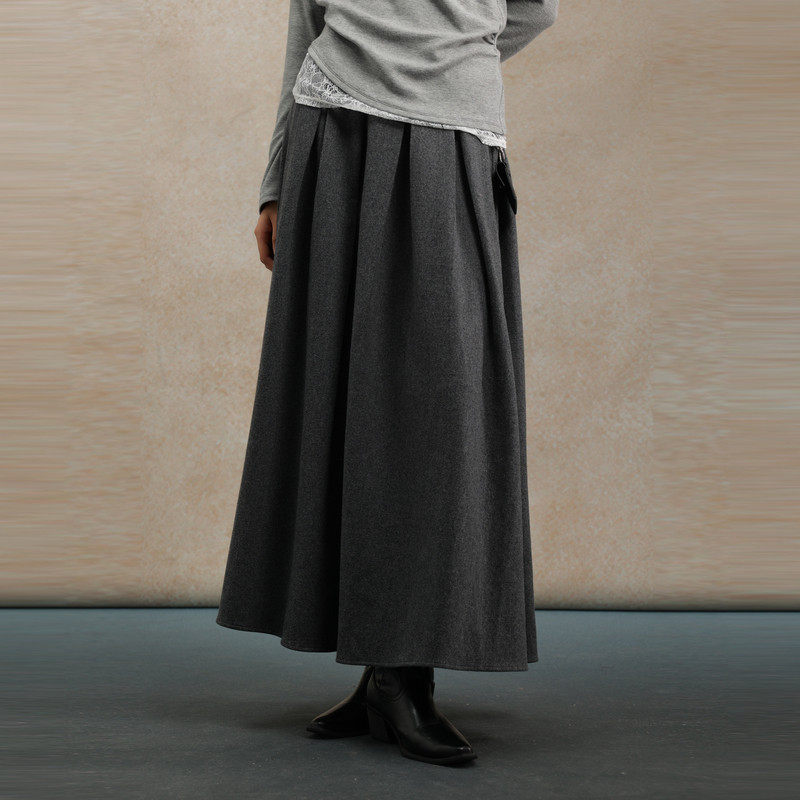 AIRIQI商场同款25冬新款垂坠显瘦高腰（带链条包）半裙AH5