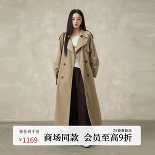 风衣英伦风外套风衣AY61FY270 双门襟长款 AIRIQI商场同款 26春新款