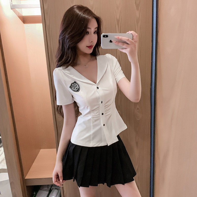 足浴足疗技师工作服桑拿按摩养生店会所酒店装性感上衣夜总会套装