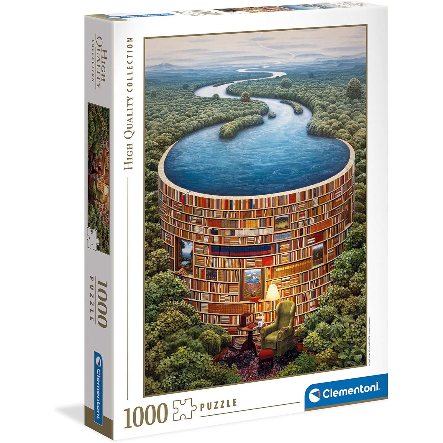 Clementoni-图书馆1000片-进口正品拼图益智解压烧脑玩具潮玩