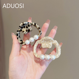 方形抓夹发量少中号后脑勺盘发鲨鱼夹高级感醋酸发夹马尾头饰新款