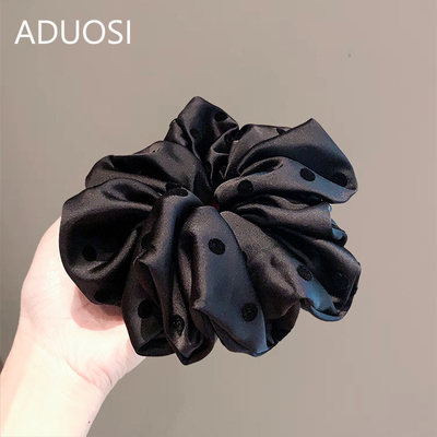 复古波点大肠发圈女高级感洋气时尚气质马尾发绳优雅新款头饰头花