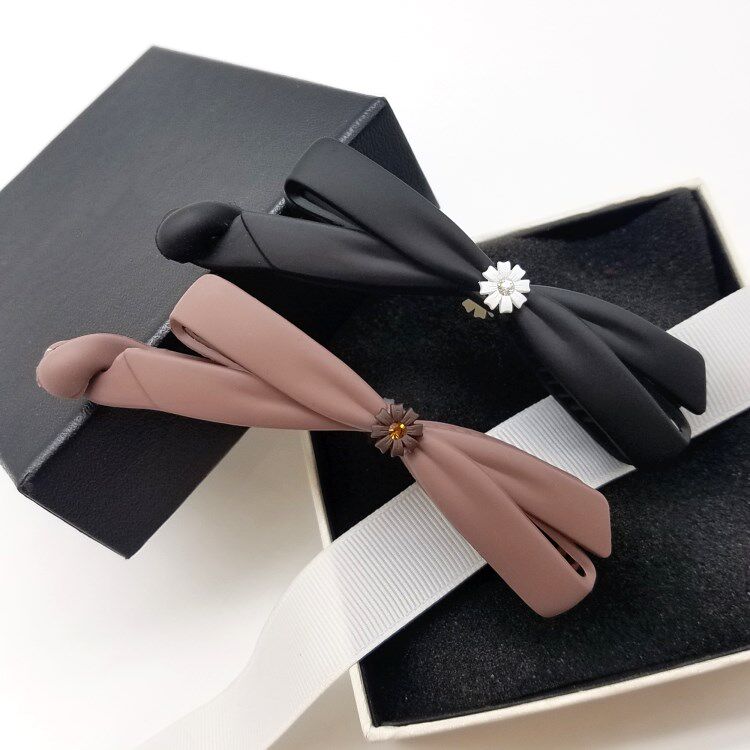 香蕉加竖夹中号马尾发夹饰品韩国简约蝴蝶结发饰欧美小号抓夹成人