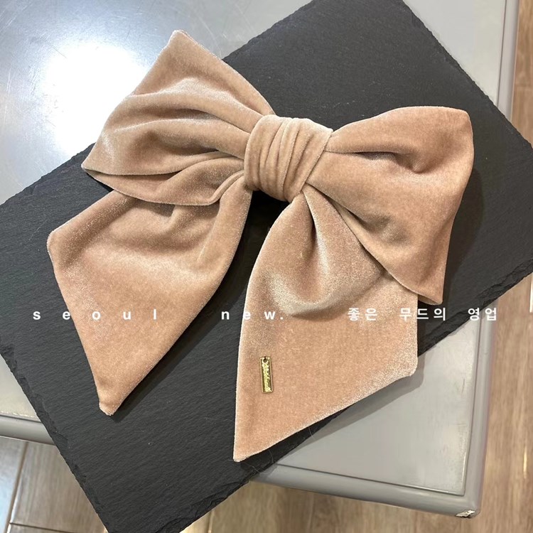 韩国秋冬新款丝绒蝴蝶结发夹发饰