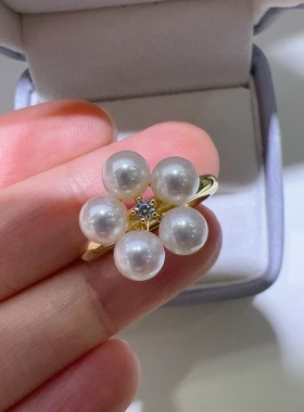 珍珠戒指配件s925纯银