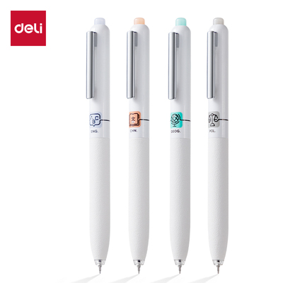 得力刷题笔速干大容量按动中性笔0.5mmST笔头黑色墨霸SA30-K