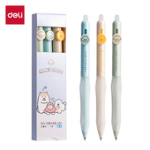 得力可擦笔小学生三年级热可擦中性笔黑色晶蓝0.5写错即擦