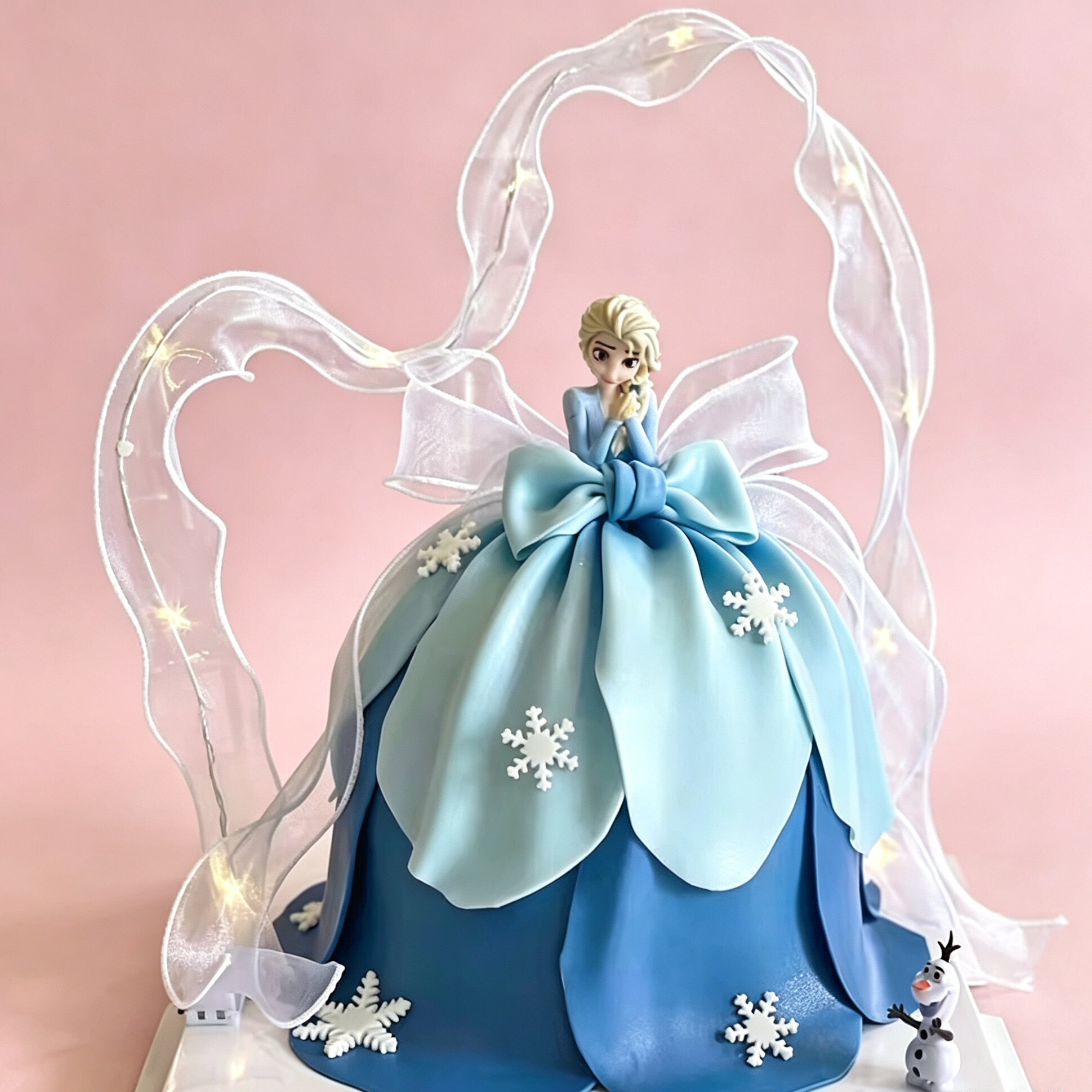 爱莎冰雪奇缘公主生日蛋糕儿童女孩周岁北京同城配送