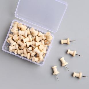 .木纹钉木质图钉创意工字钉按钉软木毛毡板专用照片墙