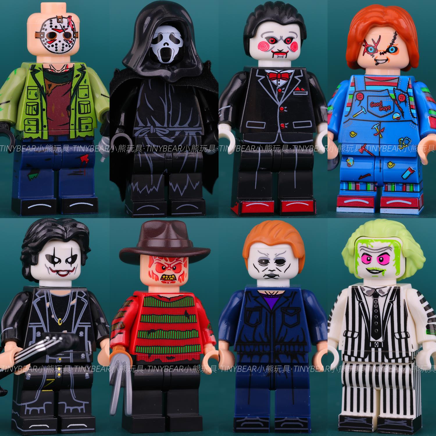 适用于乐高万圣节电影人物惊声尖叫鬼娃回魂迈克尔迈尔森积木人仔
