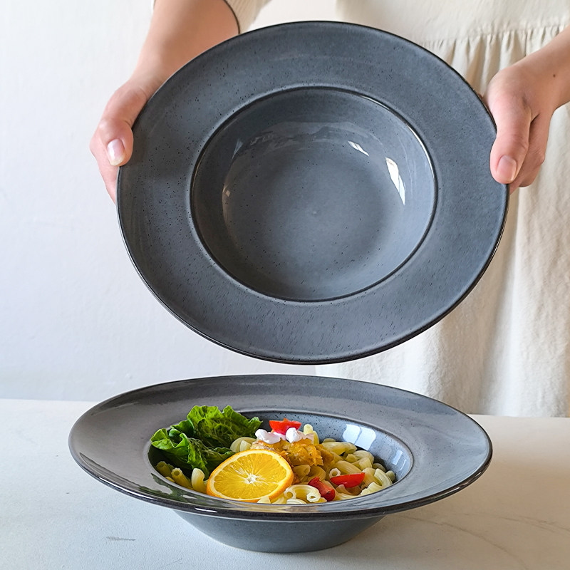 断货款草帽盘陶瓷餐具意面盘西式盘子飞碟盘餐盘甜品盘沙拉盘微瑕