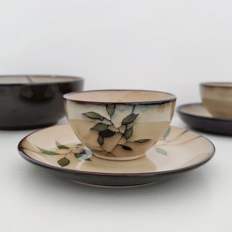 玉泉竹叶餐具套装窑变工艺釉下彩