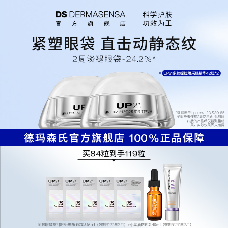DS德玛森氏UP21多肽眼精华抚平细纹抗皱紧致保湿泪沟眼纹次抛双支