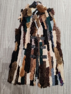 孤品出口日本羊毛貂毛獭兔皮毛一体真皮草女款马甲