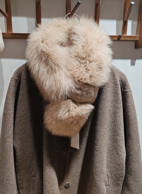出口日本狐狸毛配獭兔毛真毛皮毛一体百搭毛领围脖