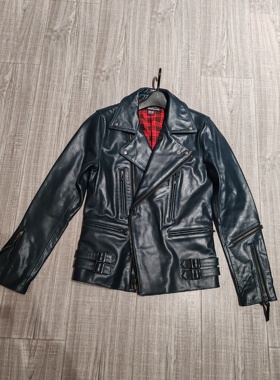 孤品出口日本Haruf马皮重工男款机车摩托车皮夹克