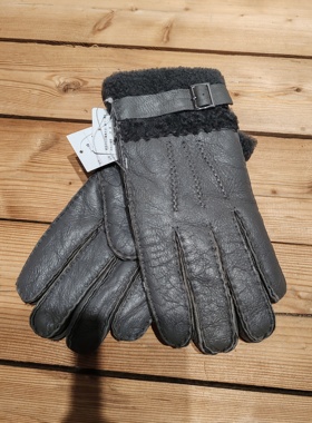 出口日本羊毛皮毛一体男手套保暖骑车户外运动滑雪保暖羊毛手套