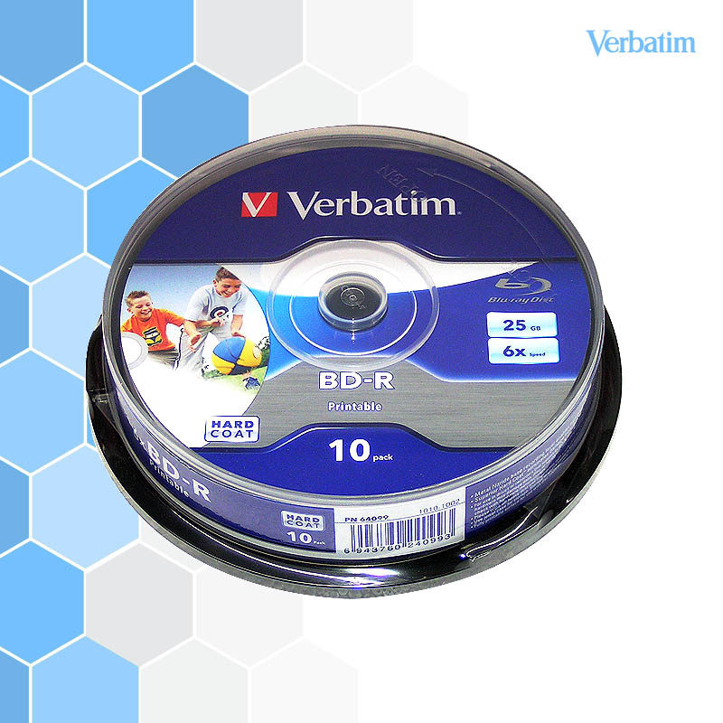 威宝 台产 6X BDR蓝光可打印光盘25G 10片桶装空白蓝光刻录盘