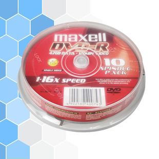 r空白光盘4.7gb刻录盘10片桶装 dvd 16速dvd 麦克赛尔maxell正品