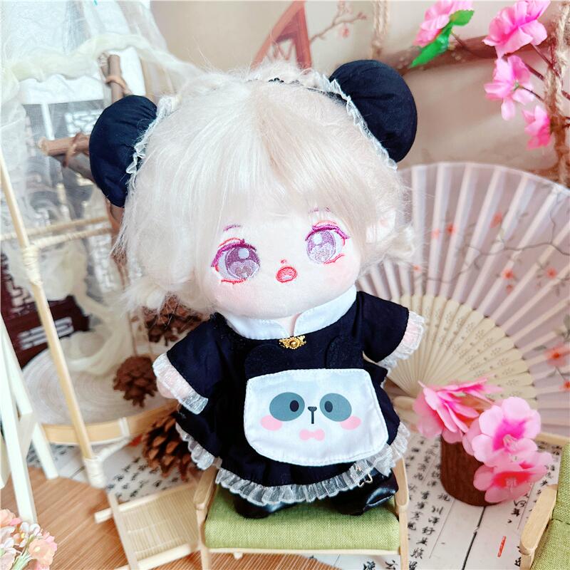 棉花娃娃20cm厘米娃衣服明星公仔正常体胖胖体裸娃中华风熊猫套装