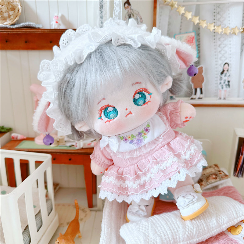 棉花娃娃20cm厘米娃衣服明星公仔正常体胖胖体裸娃童心永驻裙子