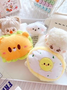 10cm棉花娃娃床品15cm明星玩偶娃娃馋汉堡包鸡蛋床品被子床垫枕头