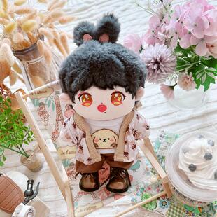 棉花娃娃20cm厘米娃衣服明星公仔正常体胖胖体裸娃小狗熊外套裤子