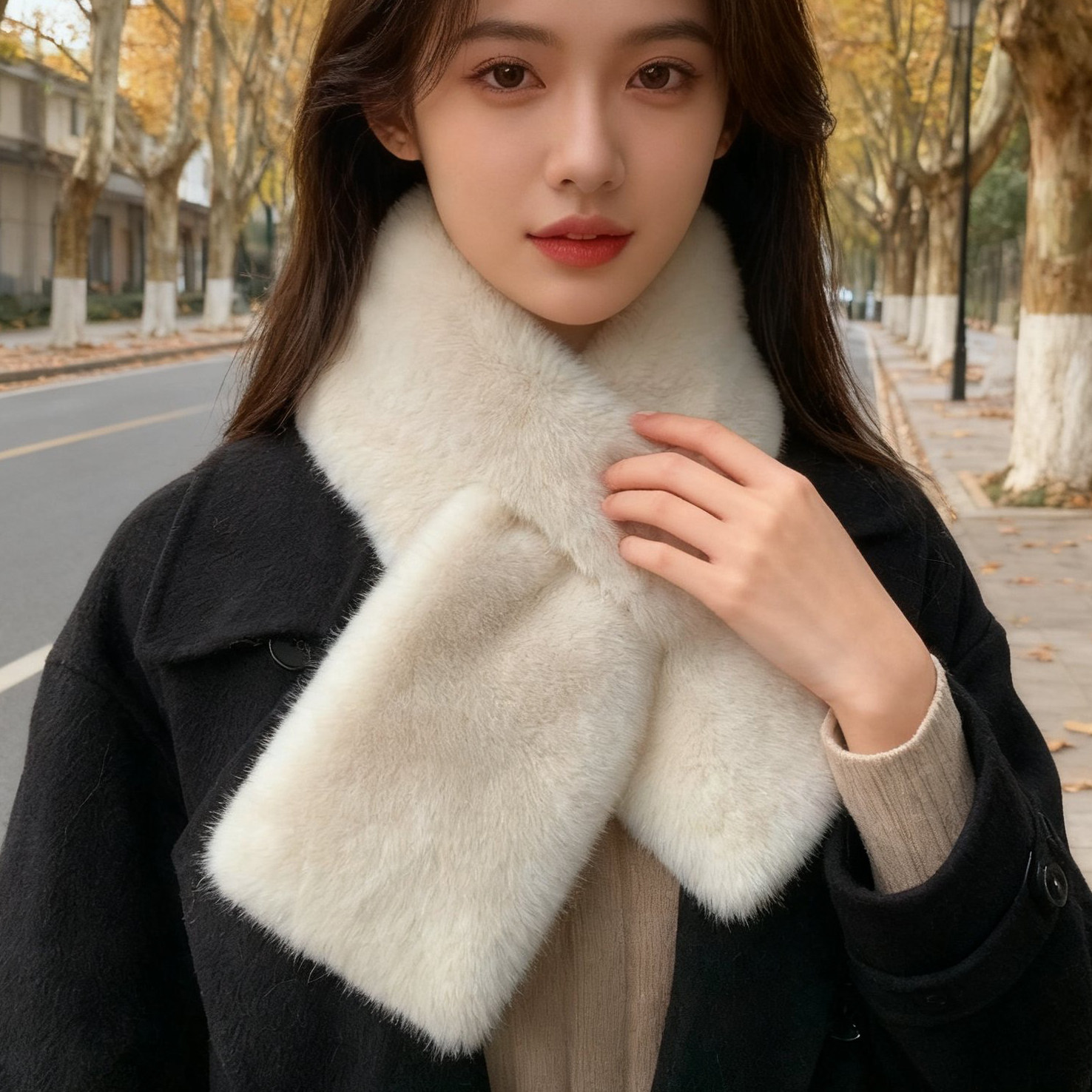 围巾女冬季水貂毛百搭双面毛绒保暖韩版仿皮草交叉护颈濑懒毛围脖,服饰配件/皮带/帽子/围巾,围巾/丝巾/披肩,淘宝优惠券,粉丝福利购,淘宝优惠卷