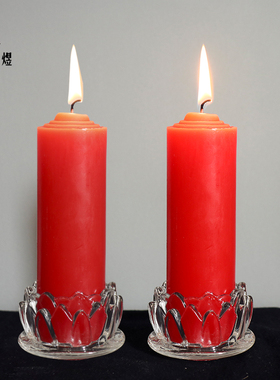 蜡烛家用停电应急照明无烟无味红黄白色加粗圆柱节日过年供佛烛台