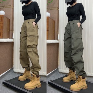 重磅复古百搭休闲裤 秋冬美式 男女潮流多口袋束脚哈伦裤 裤 宽松工装
